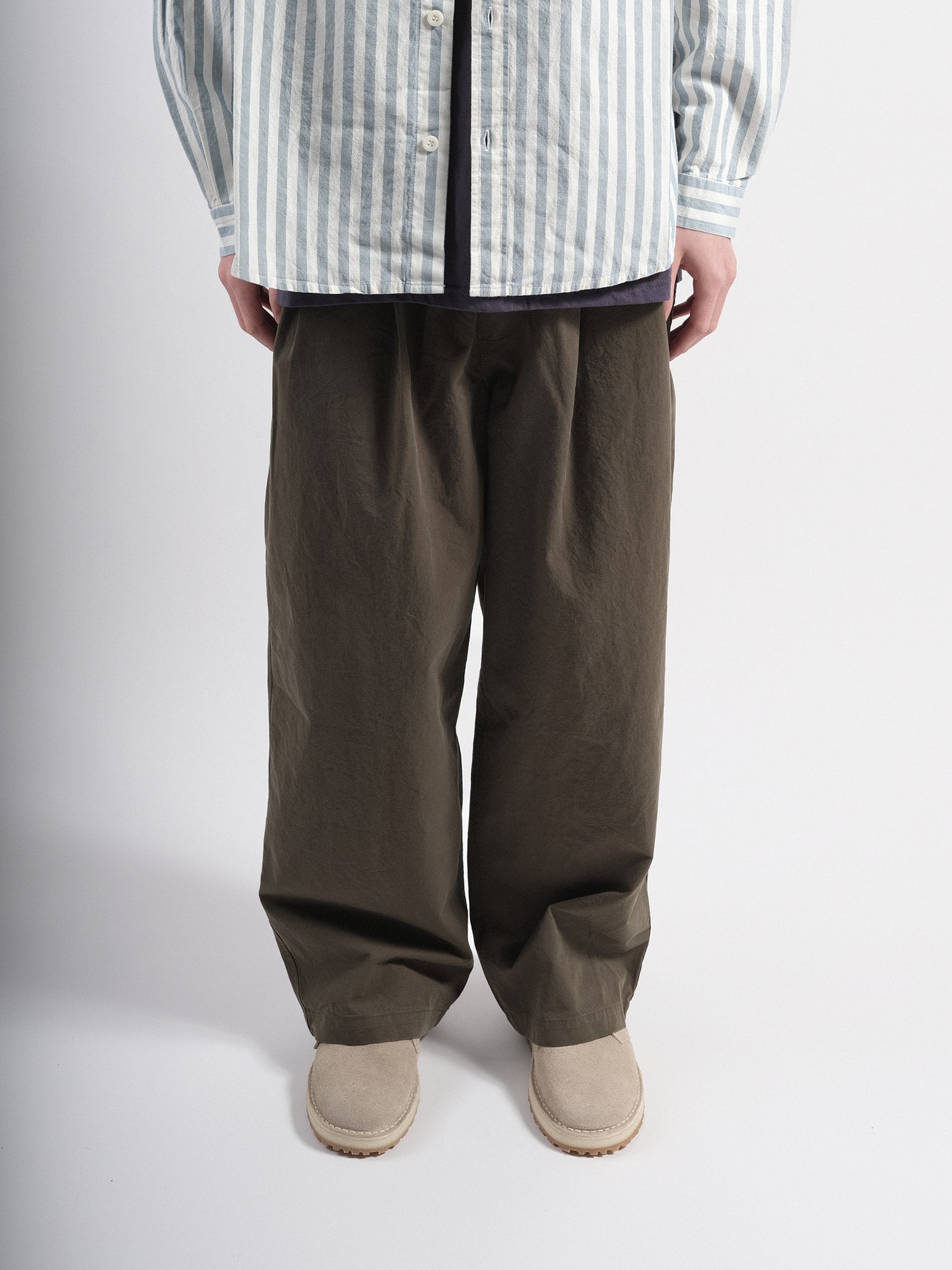 TWO TUCK WIDE PANTS Khaki