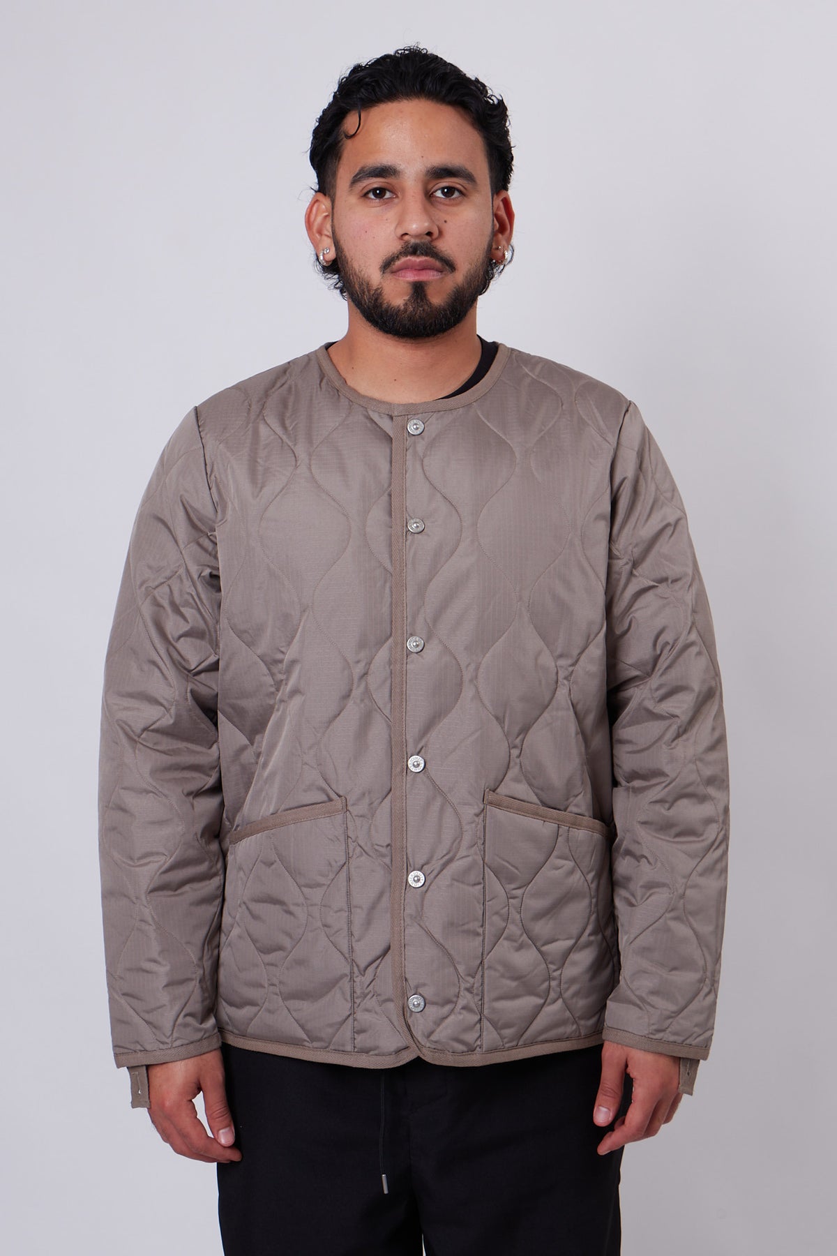 Unisex Military Crew Neck Down Jacket L.Mocha