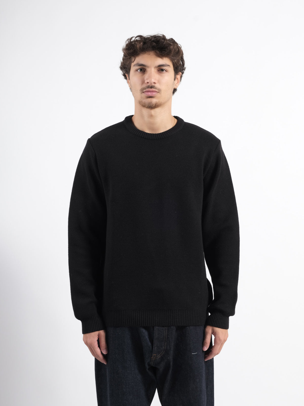 Youri Pull Col Rond Noir