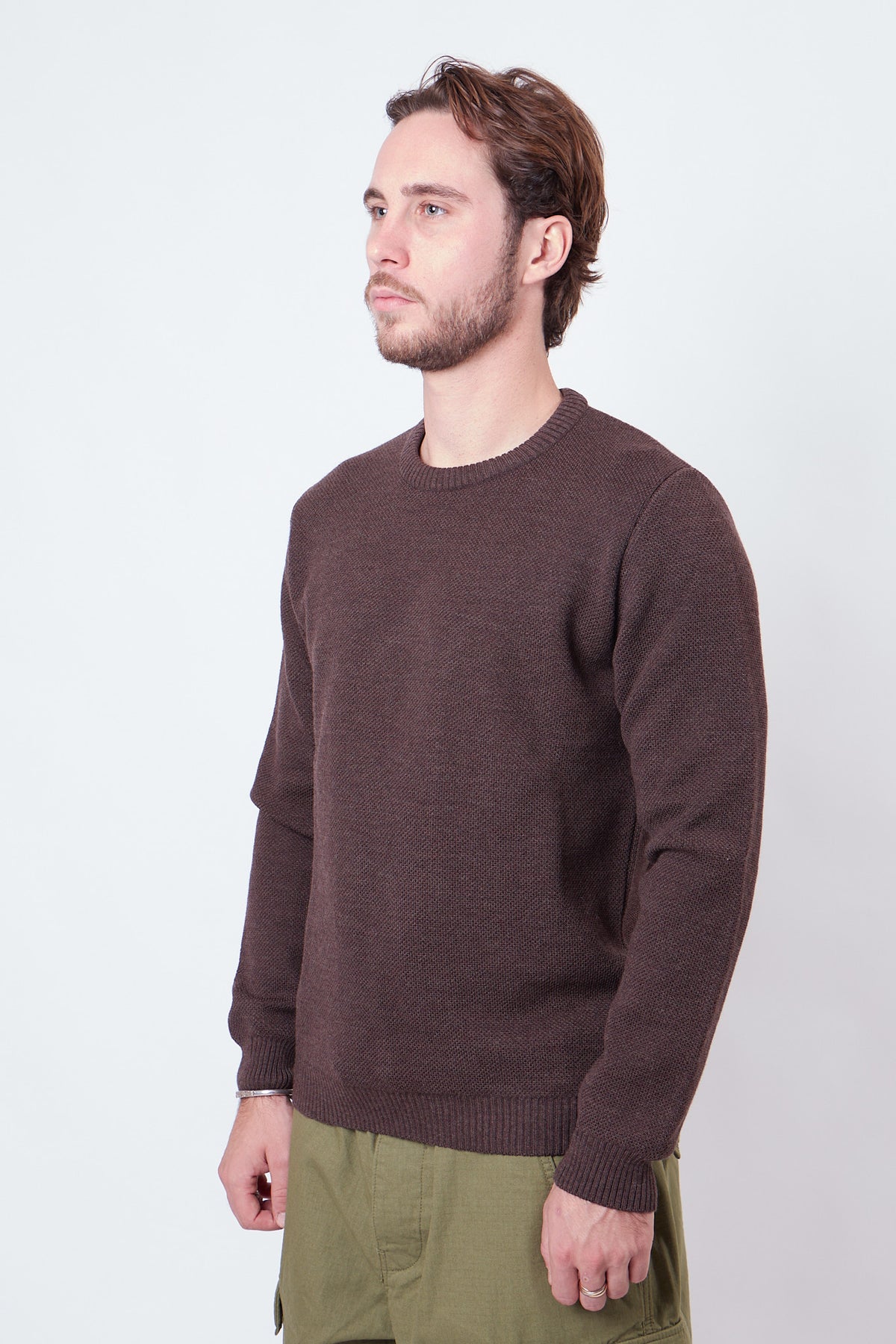 Youri Pull Col Rond Marron