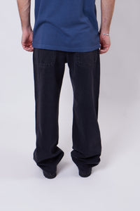 Wide 5 Stonewashed Black Denim