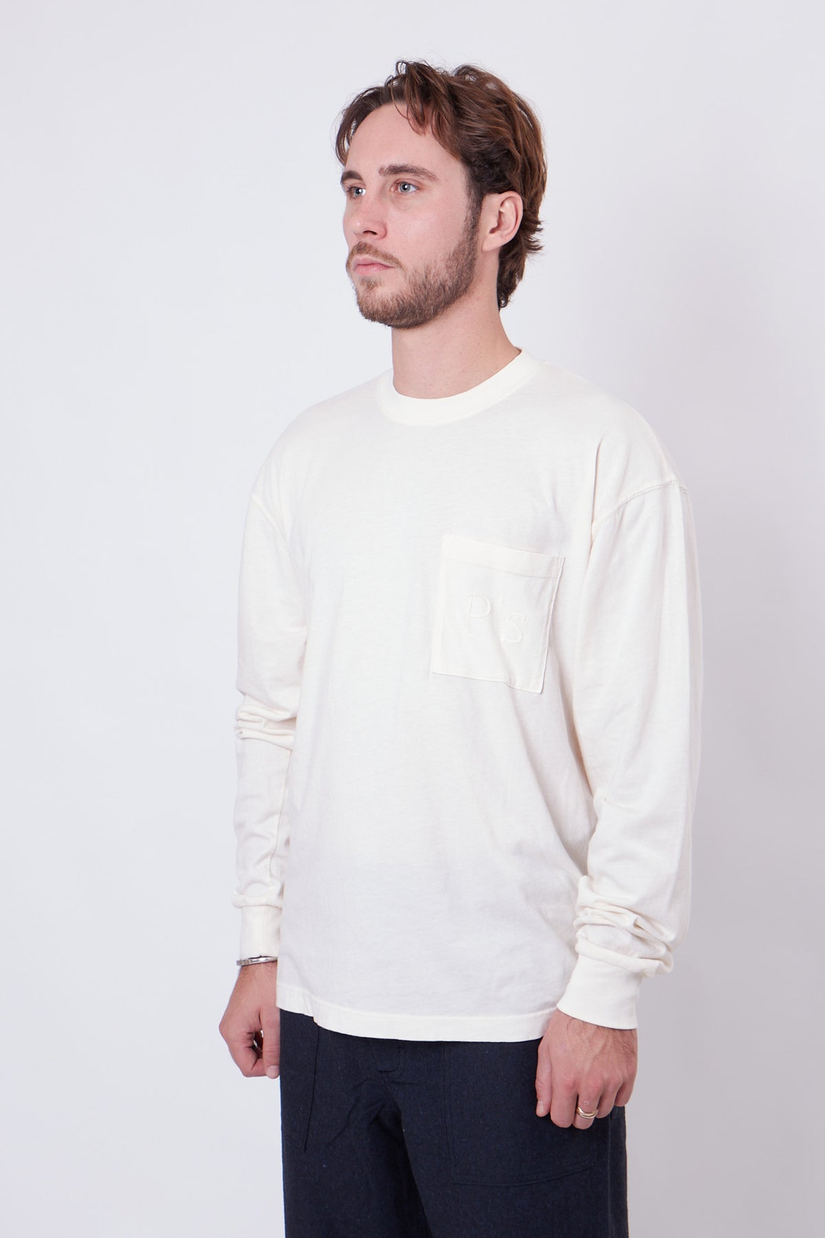 T-Shirt LS P'S Jersey Logo Cornelly Off White