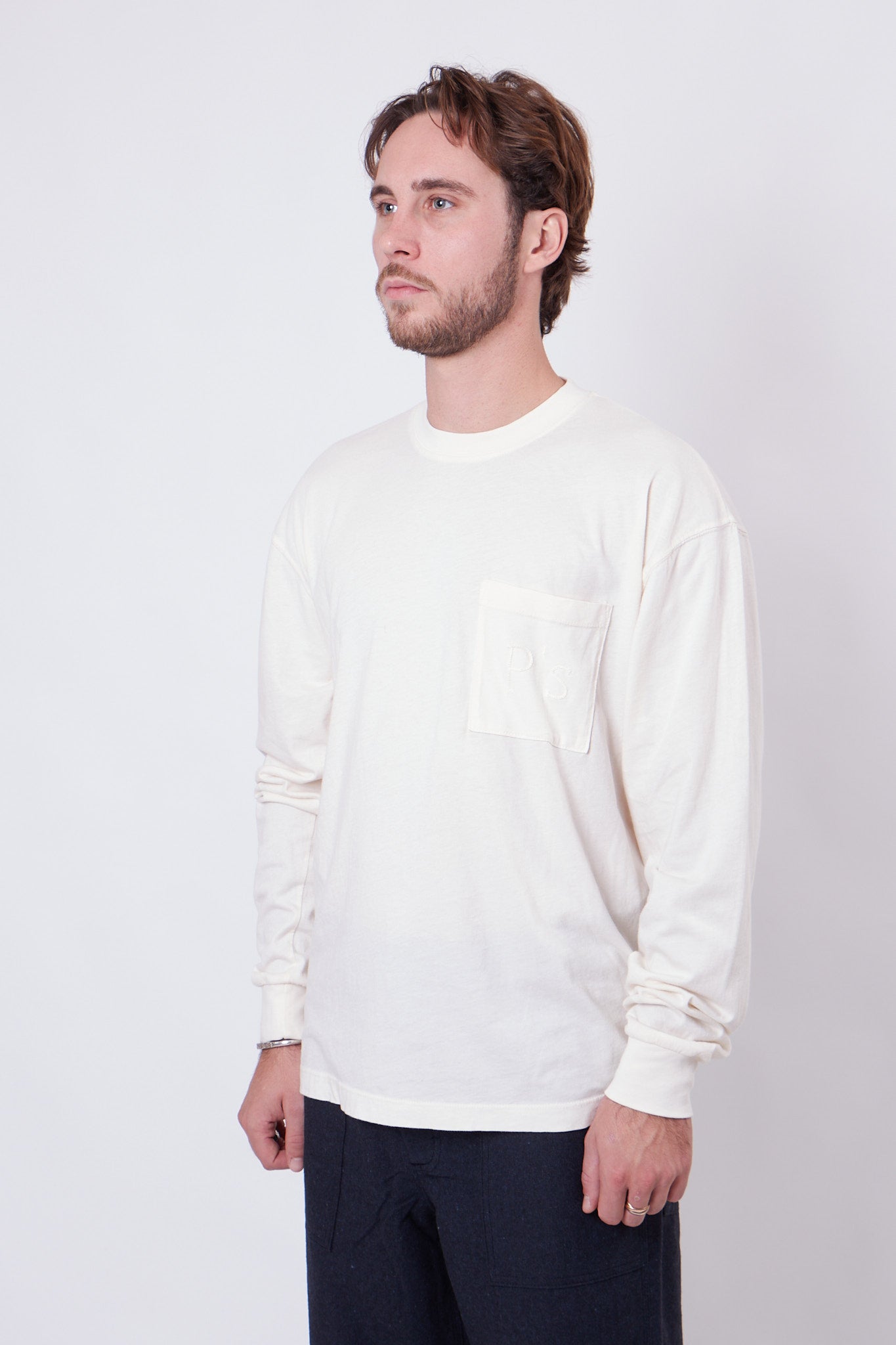 T-Shirt LS P'S Jersey Logo Cornelly Off White