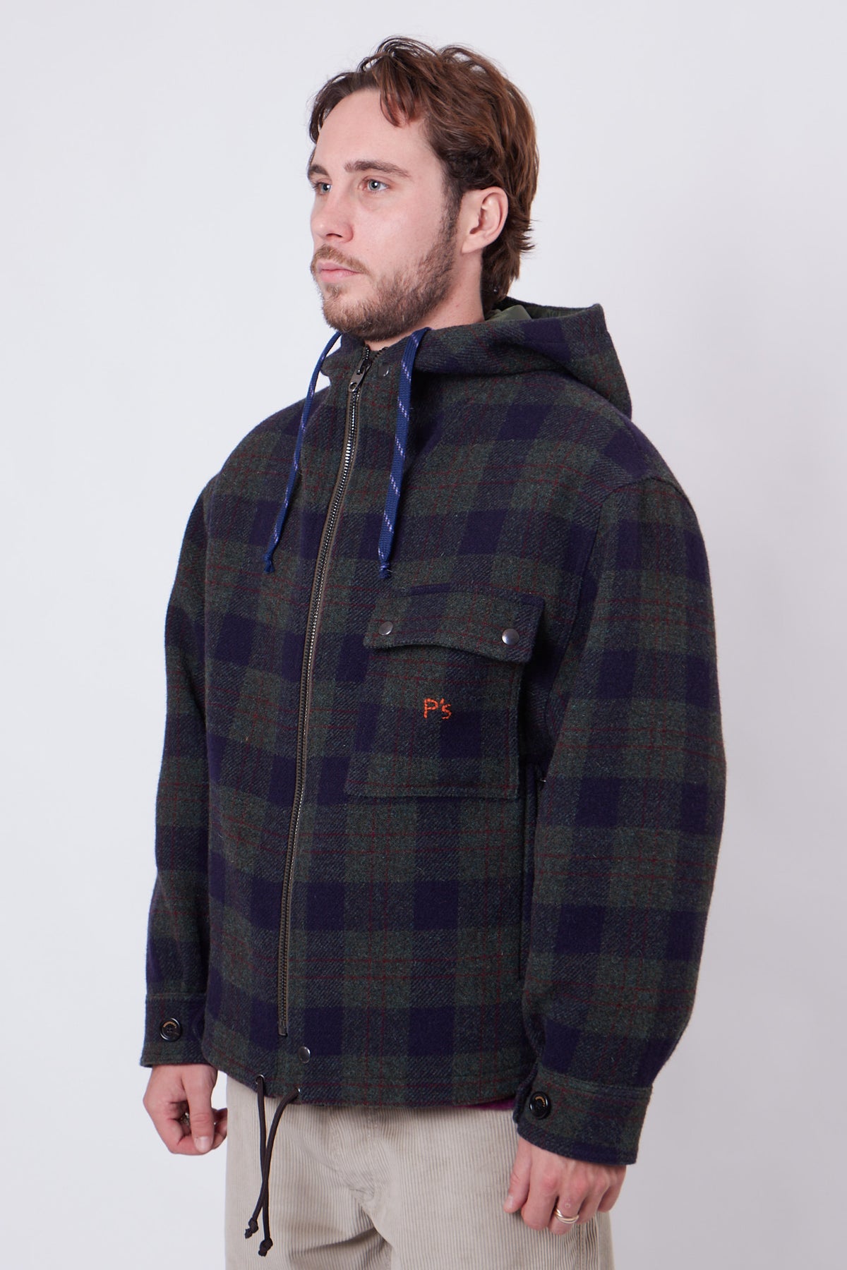 Jacket Archy P'S Wool Check Blue Green